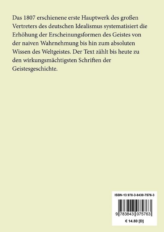 Produktbild: Ph&auml;nomenologie des Geistes