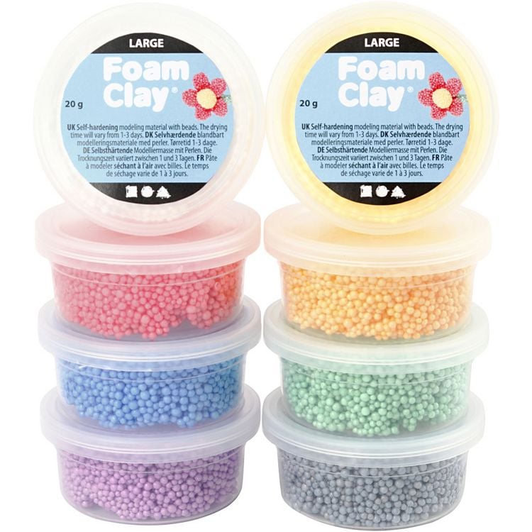 Produktbild: Creativ Company Foam Clay Large, sortierte Farben, 8x20 g