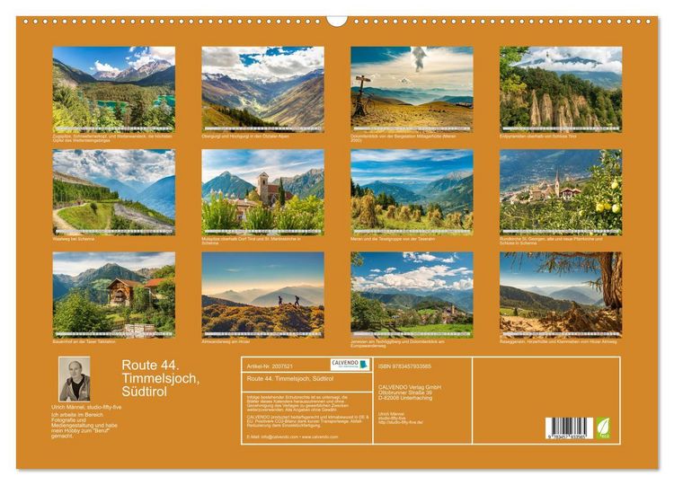 Produktbild: Route 44. Timmelsjoch, S&uuml;dtirol (Wandkalender 2026 DIN A2 quer), CALVENDO Monatskalender