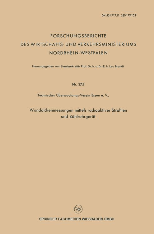 Produktbild: Wanddickenmessungen mittels radioaktiver Strahlen und Z&auml;hlrohrger&auml;t