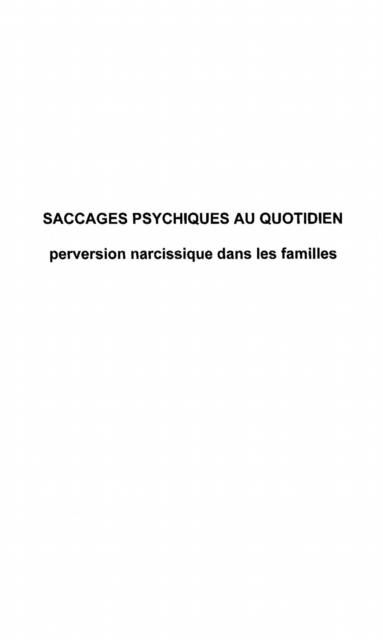 Produktbild: Saccages psychiques au quotidien