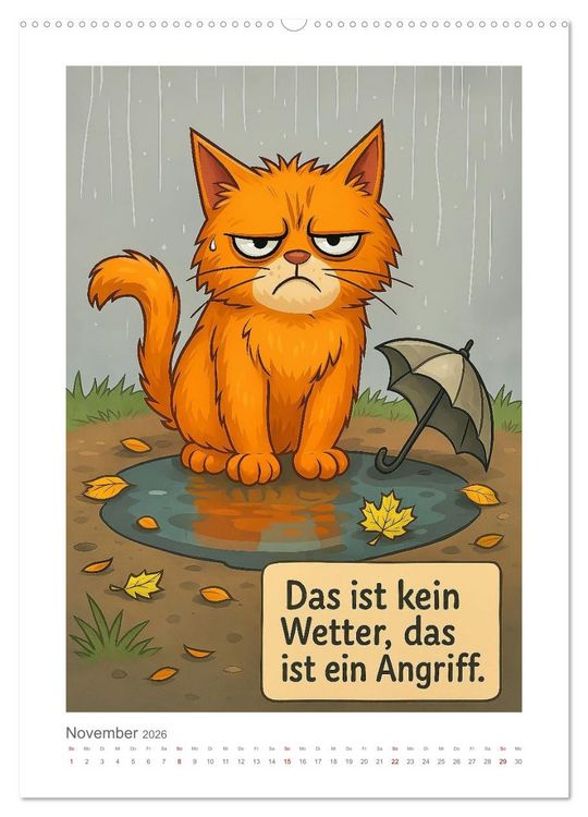 Produktbild: Alles nach Plan. Meinem. - F&uuml;r Menschen mit Katze. Oder f&uuml;r Menschen von Katze. (hochwertiger Premium Wandkalender 2026 DIN A2 hoch), Kunstdruck in Hochglanz