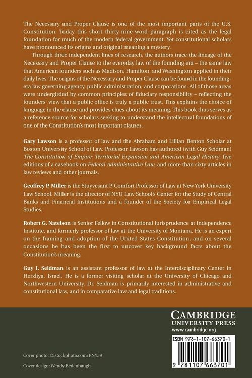 Produktbild: The Origins of the Necessary and Proper Clause
