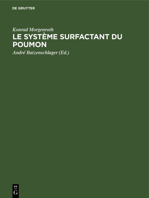 Produktbild: Le syst&egrave;me surfactant du poumon