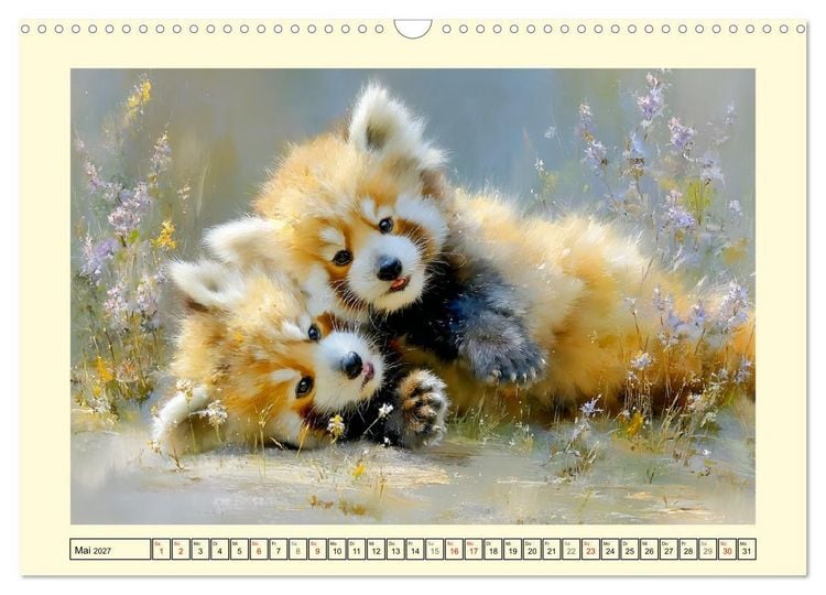 Produktbild: Rote Pandas. Kleine Abenteurer im sanften Waldlicht (Wandkalender 2027 DIN A3 quer), CALVENDO Monatskalender
