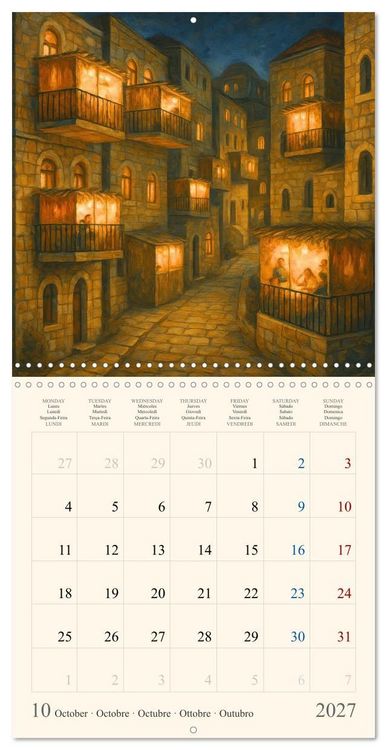 Produktbild: A Year of Jewish Life &ndash; Festivals and Traditions (Wall Calendar 2027 12 &times; 12 Inch) CALVENDO 12 Month Wall Calendar