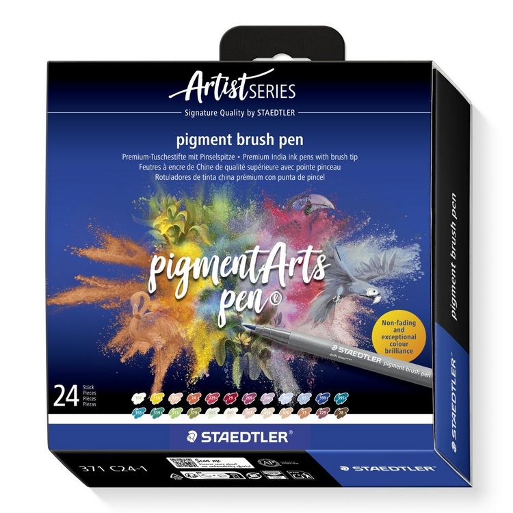 Produktbild: STAEDTLER pigment brush 371, Fasermaler mit Pinselspitze, 371 C24-1
