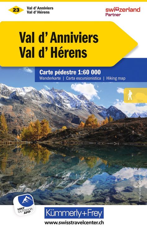 Produktbild: K&uuml;mmerly+Frey Wanderkarte 23 Val d'Anniviers, Val d'H&eacute;rens 1:60.000