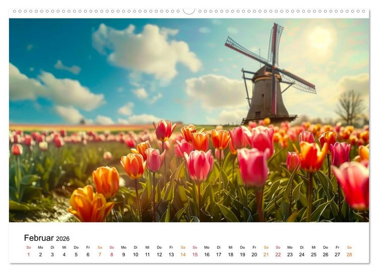 Produktbild: Tulpen - ein Farbenmeer (hochwertiger Premium Wandkalender 2026 DIN A2 quer), Kunstdruck in Hochglanz
