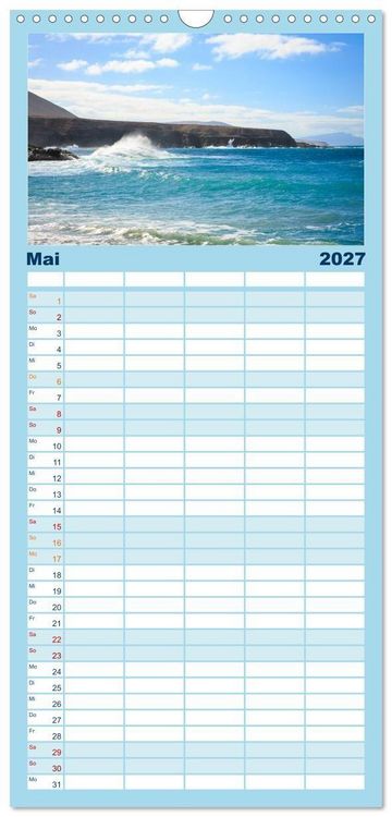 Produktbild: Familienplaner 2027 - Fuerteventura mit 5 Spalten (Wandkalender, 21 x 45 cm) CALVENDO