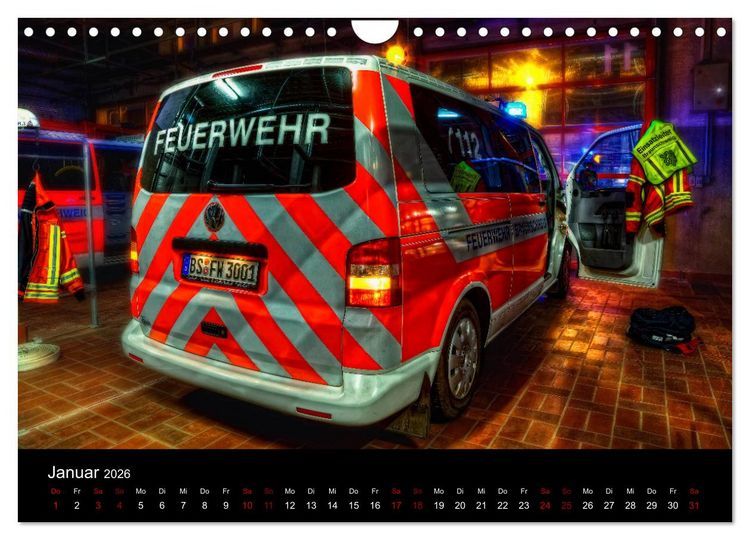 Produktbild: Berufsfeuerwehr Braunschweig (Wandkalender 2026 DIN A4 quer), CALVENDO Monatskalender