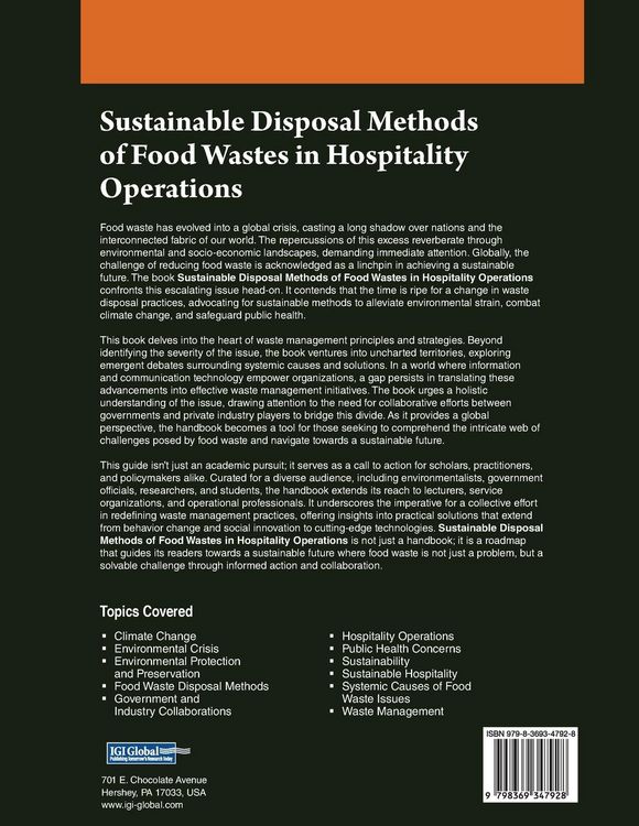 Produktbild: Sustainable Disposal Methods of Food Wastes in Hospitality Operations