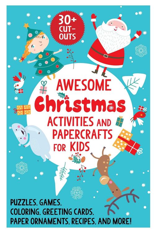 Produktbild: Awesome Christmas Activities and Papercrafts for Kids: Puzzles, Games, Coloring, Greeting Cards, Paper Ornaments, Recipes, and More!