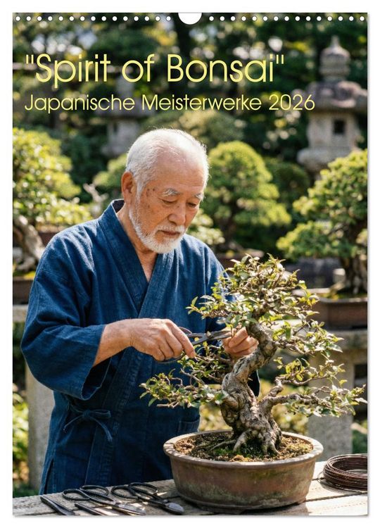 Produktbild: Spirit of Bonsai &ndash; Japanische Meisterwerke 2026 (Wandkalender 2026 DIN A3 hoch), CALVENDO Monatskalender