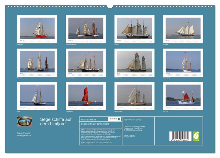 Produktbild: Segelschiffe auf dem Limfjord (hochwertiger Premium Wandkalender 2026 DIN A2 quer), Kunstdruck in Hochglanz