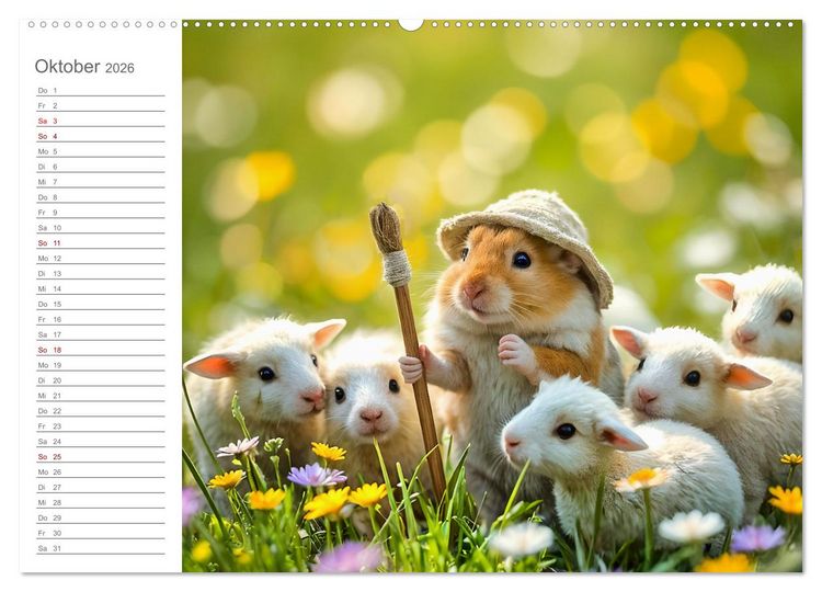 Produktbild: Hamsterhausen - Ein Hamster und seine tierischen Freunde (Wandkalender 2026 DIN A2 quer), CALVENDO Monatskalender