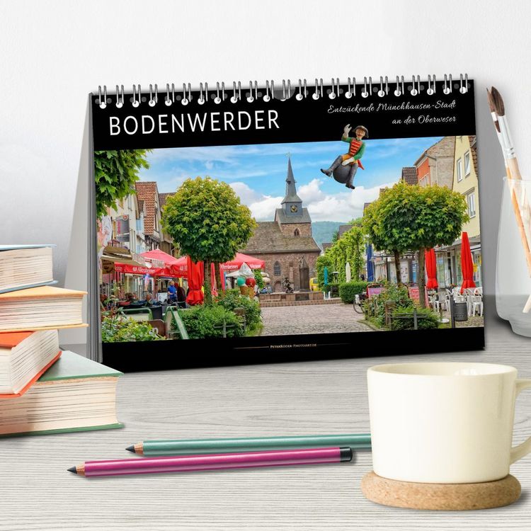 Produktbild: Bodenwerder - entz&uuml;ckende M&uuml;nchhausen-Stadt an der Oberweser (Tischkalender 2026 DIN A5 quer), CALVENDO Monatskalender