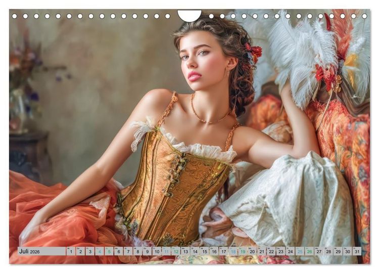 Produktbild: Frauen und Korsetts - Malerische Werke (Wandkalender 2026 DIN A4 quer), CALVENDO Monatskalender