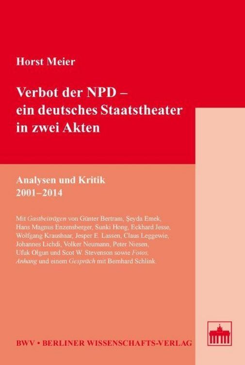 Produktbild: Verbot der NPD - ein deutsches Staatstheater in zwei Akten