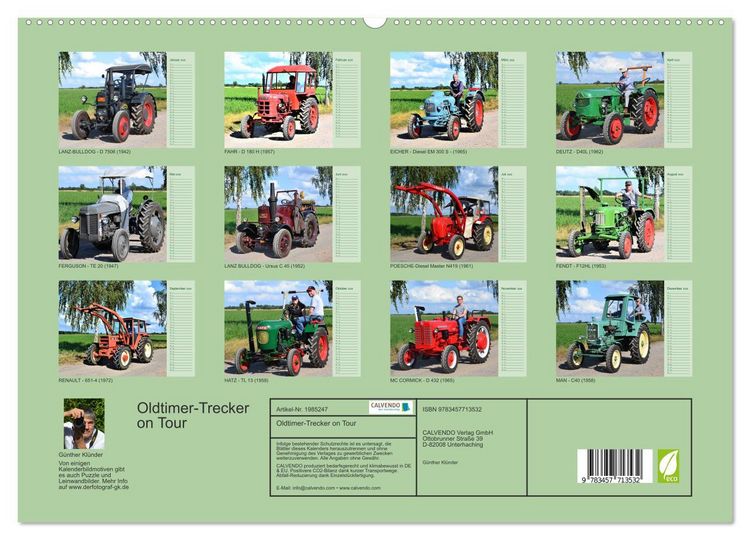 Produktbild: Oldtimer-Trecker on Tour (hochwertiger Premium Wandkalender 2026 DIN A2 quer), Kunstdruck in Hochglanz