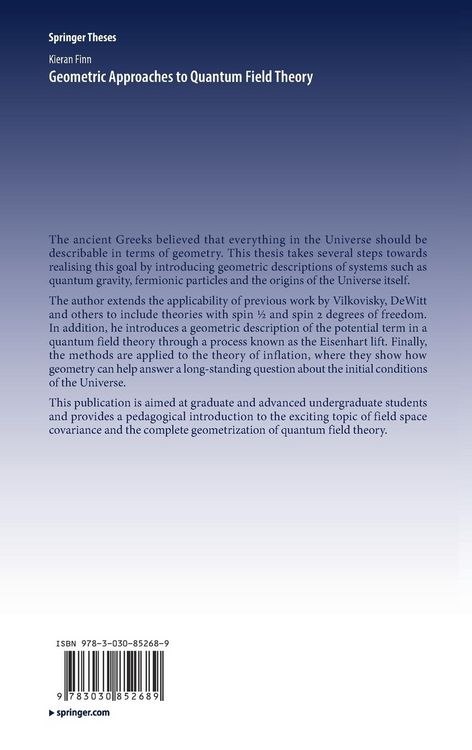 Produktbild: Geometric Approaches to Quantum Field Theory