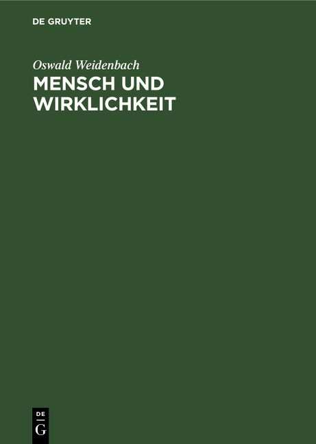 Produktbild: Mensch und Wirklichkeit