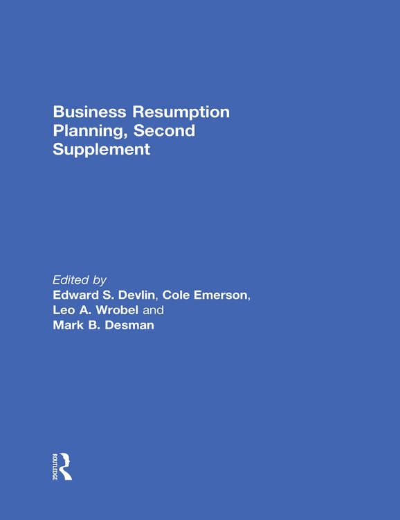 Produktbild: Business Resumption Planning, Second Supplement