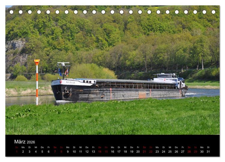 Produktbild: Schiffe auf der Oberweser (Tischkalender 2026 DIN A5 quer), CALVENDO Monatskalender