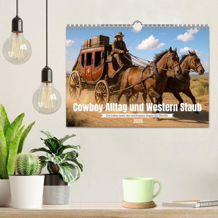 Produktbild: Cowboy Alltag und Western Staub (Wandkalender 2026 DIN A4 quer), CALVENDO Monatskalender