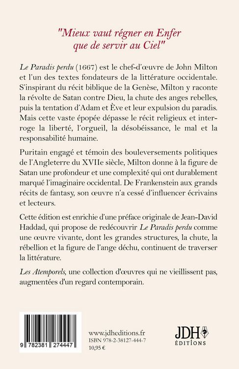 Produktbild: Le paradis perdu, nouvelle &eacute;dition pr&eacute;fac&eacute;e