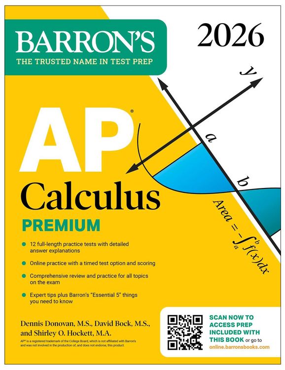 Produktbild: AP Calculus Premium, 2026: Prep Book with 12 Practice Tests + Comprehensive Review + Online Practice