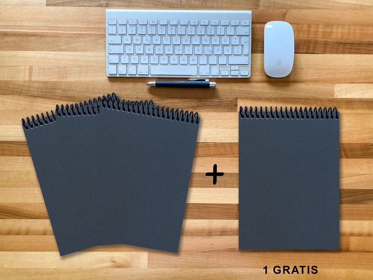 Produktbild: A 4 Notizblock - Set, 3+1 gratis, Luxury 80 Seiten BLAU NEW LAPISLAZULI GLITTER-OPTIK, liniert
