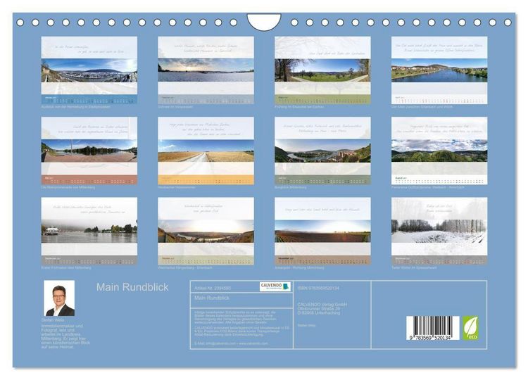 Produktbild: Main Rundblick (Wandkalender 2027 DIN A4 quer), CALVENDO Monatskalender