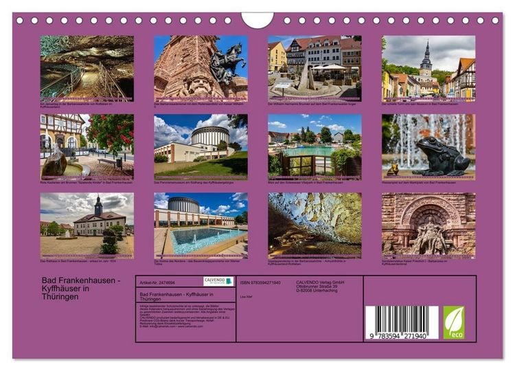 Produktbild: Bad Frankenhausen - Kyffh&auml;user in Th&uuml;ringen (Wandkalender 2027 DIN A4 quer), CALVENDO Monatskalender