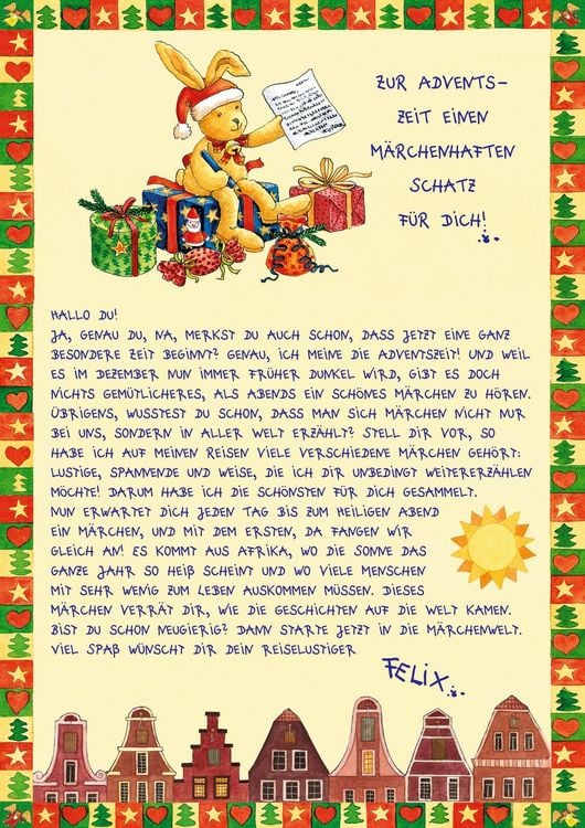 Produktbild: Briefbuch: 24 Adventsbriefe von Felix