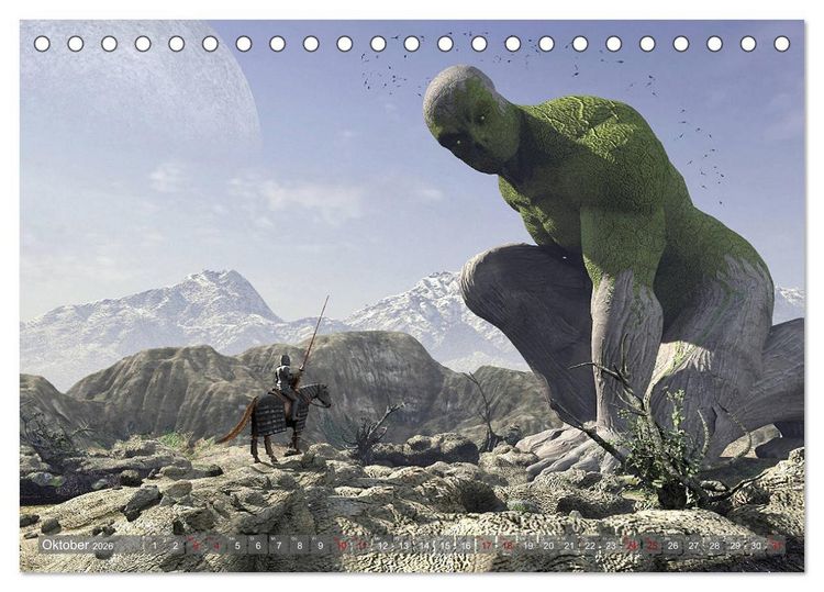 Produktbild: Helden, Drachen und Magie (Tischkalender 2026 DIN A5 quer), CALVENDO Monatskalender