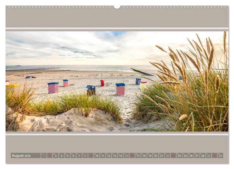 Produktbild: Strandblicke Borkum und Norderney (hochwertiger Premium Wandkalender 2026 DIN A2 quer), Kunstdruck in Hochglanz