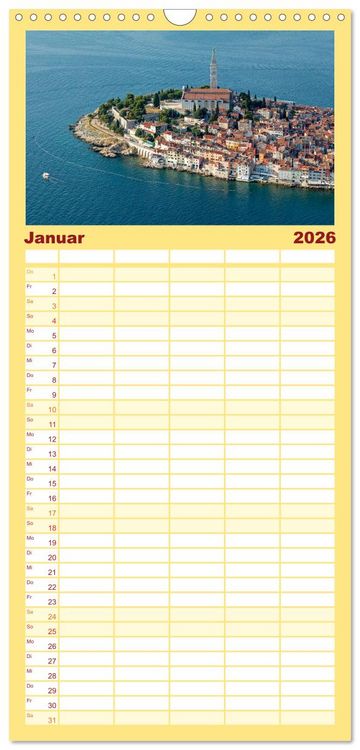 Produktbild: Familienplaner 2026 - sonniges Istrien mit 5 Spalten (Wandkalender, 21 x 45 cm) CALVENDO