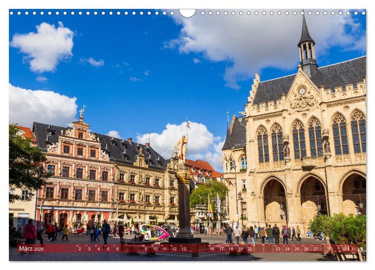 Produktbild: Landeshauptstadt Erfurt - Reise durch das sch&ouml;ne Th&uuml;ringen (Wandkalender 2026 DIN A3 quer), CALVENDO Monatskalender