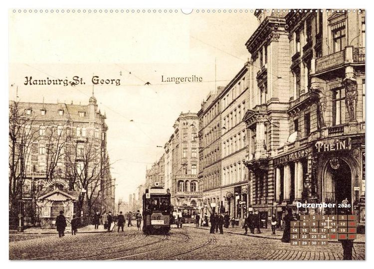 Produktbild: Gr&uuml;&szlig;e aus dem alten Hamburg &ndash; Historische Ansichten der Stadt (Wandkalender 2026 DIN A2 quer), CALVENDO Monatskalender