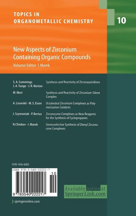 Produktbild: New Aspects of Zirconium Containing Organic Compounds