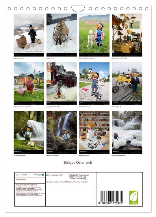 Produktbild: B&auml;riges &Ouml;sterreich (Wandkalender 2026 DIN A4 hoch), CALVENDO Monatskalender