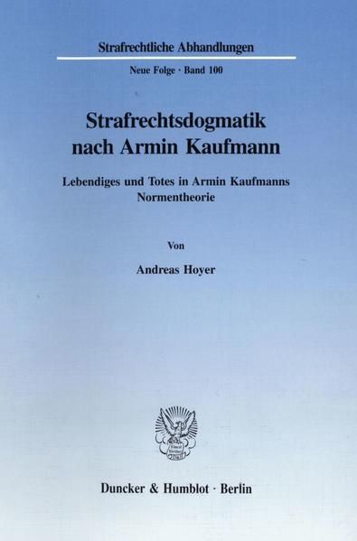 Produktbild: Strafrechtsdogmatik nach Armin Kaufmann.