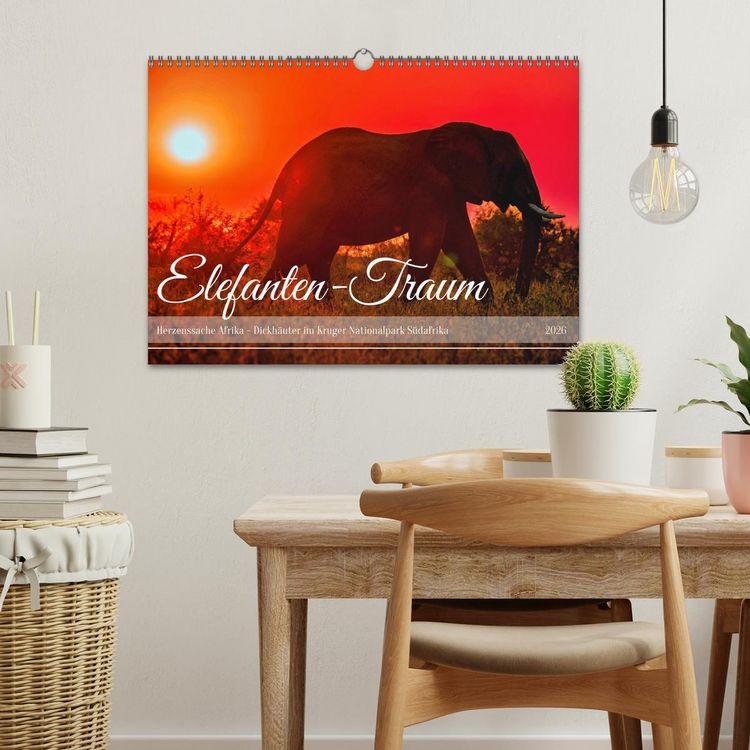 Produktbild: Elefanten-Traum - Herzenssache Afrika (Wandkalender 2026 DIN A3 quer), CALVENDO Monatskalender