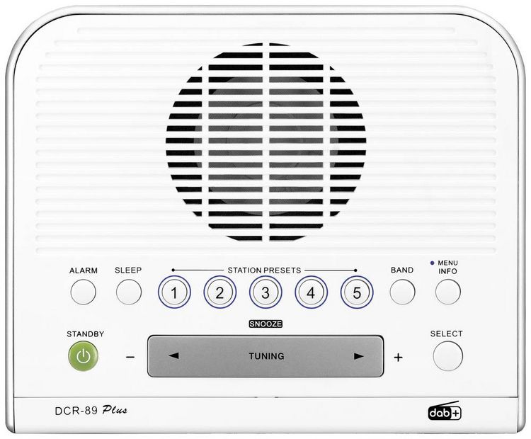 Produktbild: Sangean DCR-89+ Radiowecker DAB+, UKW AUX Wei&szlig;