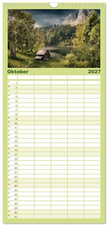 Produktbild: Familienplaner 2027 - Vom Zauber der Einsamkeit mit 5 Spalten (Wandkalender, 21 x 45 cm) CALVENDO