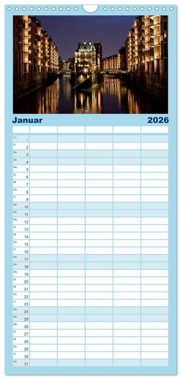 Produktbild: Familienplaner 2026 - Hamburg - Perle an der Elbe mit 5 Spalten (Wandkalender, 21 x 45 cm) CALVENDO