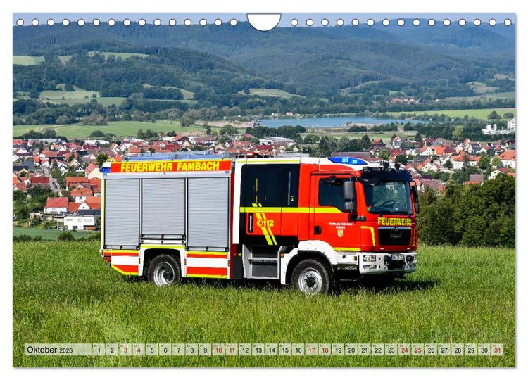 Produktbild: Feuerwehrfahrzeuge (Wandkalender 2026 DIN A4 quer), CALVENDO Monatskalender