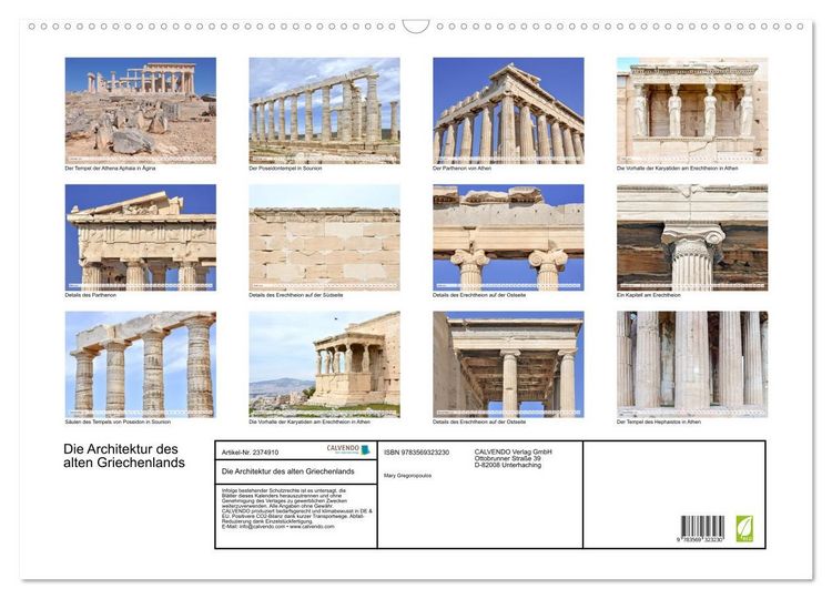 Produktbild: Die Architektur des alten Griechenlands (Wandkalender 2027 DIN A2 quer), CALVENDO Monatskalender