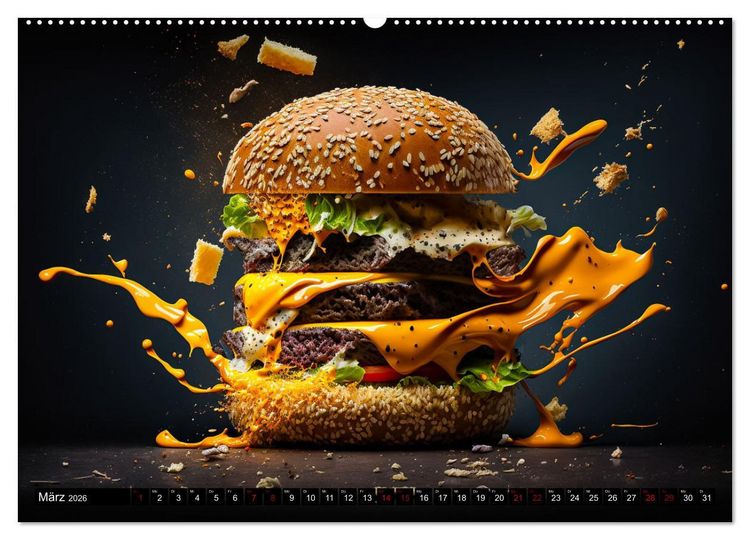 Produktbild: Burgerfood (hochwertiger Premium Wandkalender 2026 DIN A2 quer), Kunstdruck in Hochglanz
